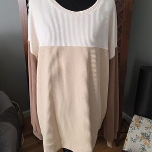 Elegant Cream and Tan Women's Tunic